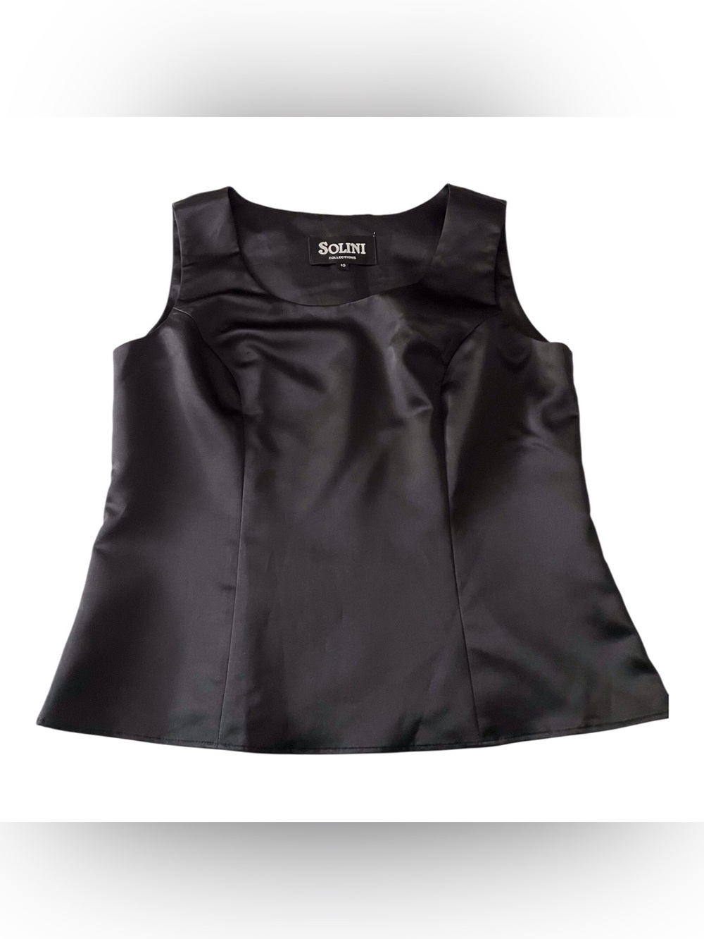 Solini Collection Black Sleeveless Satin Women's Top,10 - Picture 5 of 10